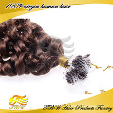 Hot Loose Curly Remy Human Hair Extensions Easy Loop Micro Rings Tipped Hair Extensions